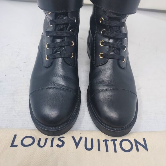 Louis Vuitton Black Leather Wonderland Ranger Combat Boot - Picture 11 of 14